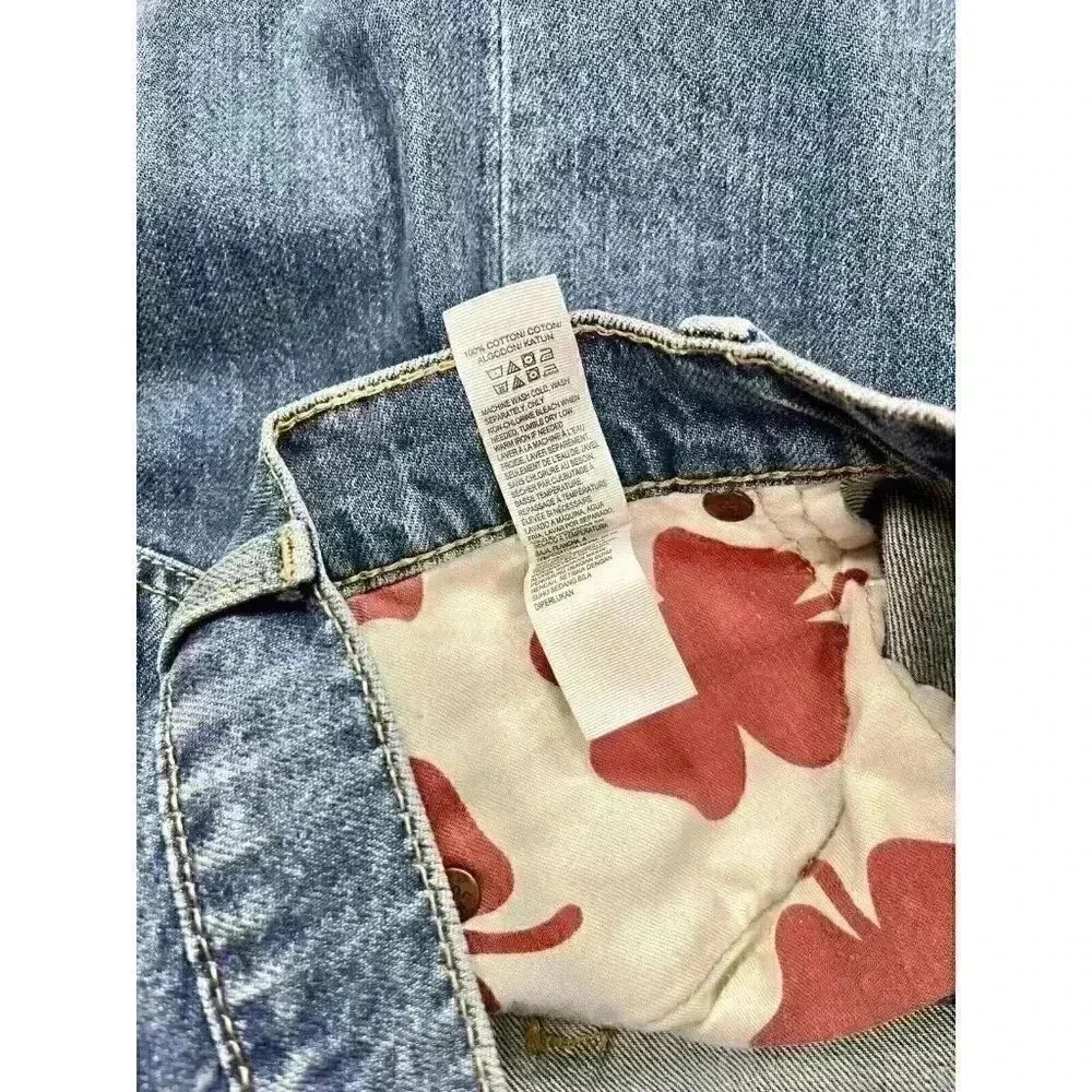 Vtg Lucky Brand 2/26 Denim Button Front Pencil Mini Skirt Blue Jean Medium Wash - Picture 5 of 9